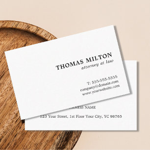 Minimalistisch plein Elegant White Attorney in rec Visitekaartje