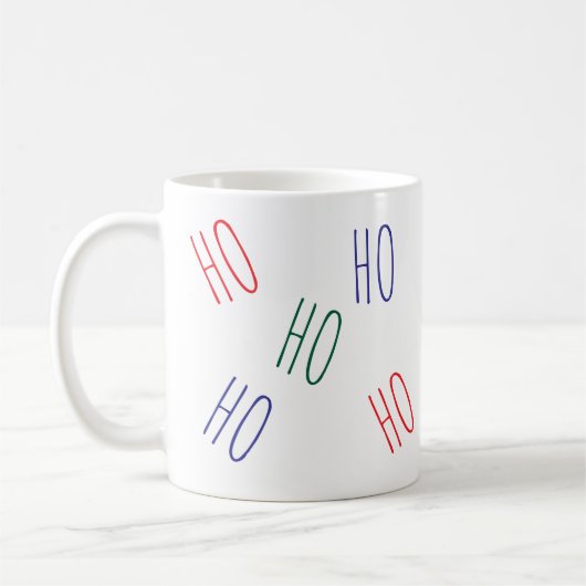 Minimalistisch plezier Ho Ho Ho Ho Kerstmis Koffiemok (Links)