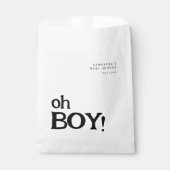 Minimalistisch plezier Oh Boy Baby shower Bedankzakje (Voorkant)