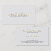 Minimalistisch pluche wit met zwart & goud visitekaartje (Voorkant / Achterkant)