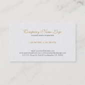 Minimalistisch pluche wit met zwart & goud visitekaartje (Achterkant)