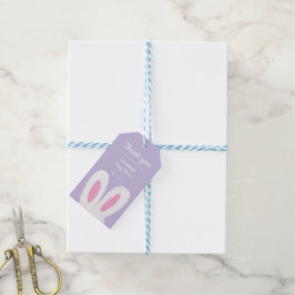 Minimalistisch pluizig konijntje baby shower cadeaulabel