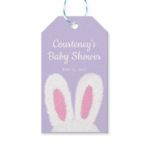 Minimalistisch pluizig konijntje baby shower