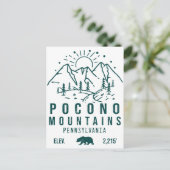 Minimalistisch Poconos Retro Pennsylvania Briefkaart (Staand voorkant)