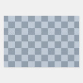 Minimalistisch poederblauw schaakbordpatroon inpakpapier vel (Voorkant 3)