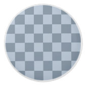 Minimalistisch poederblauw schaakbordpatroon keramische knop (Voorkant)