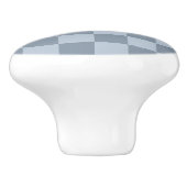 Minimalistisch poederblauw schaakbordpatroon keramische knop (Zijkant)
