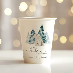 Minimalistisch Polar beer baby shower Papieren Bekers
