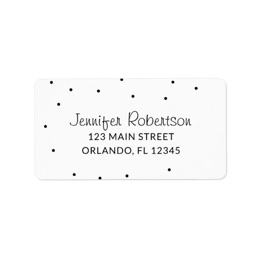 Minimalistisch Polka Dots White Return-adres Etiket (Voorkant)
