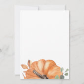 Minimalistisch pompoen Baby shower Kaart (Achterkant)