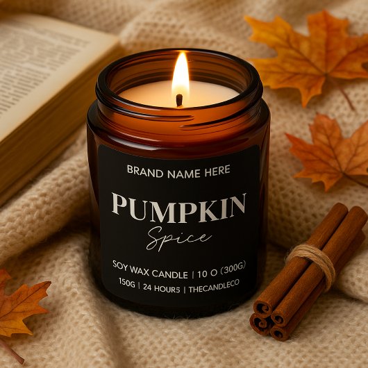 minimalistisch pompoenkruid | Custom Black Vierkante Sticker