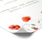 Minimalistisch Poppies Gastenboek Trouwbord Poster (Hoek)
