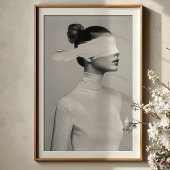 Minimalistisch portret Abstracte blinddoek Poster