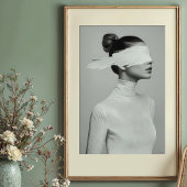 Minimalistisch portret Abstracte blinddoek Poster