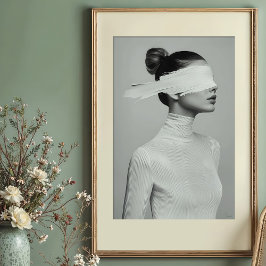 Minimalistisch portret Abstracte blinddoek Poster