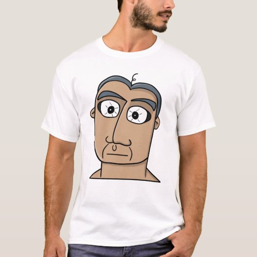 Minimalistisch Portret met Grote Ogen T-shirt (Voorkant)
