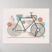 Minimalistisch Poster fietsenlijn (Voorkant)