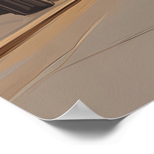 Minimalistisch Poster van de skyline van Madrid - (Hoek)