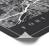 Minimalistisch Poster van Fort Worth Texas Map (Hoek)