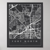 Minimalistisch Poster van Fort Worth Texas Map (Voorkant)