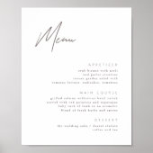 Minimalistisch Poster van het Modern Wedding Menu  (Voorkant)