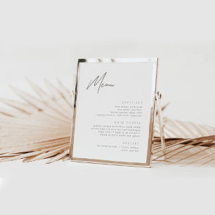 Minimalistisch Poster van het Modern Wedding Menu 
