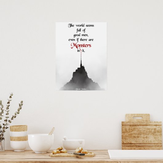 Minimalistisch Poster voor Bram Stoker Quote (Keuken)