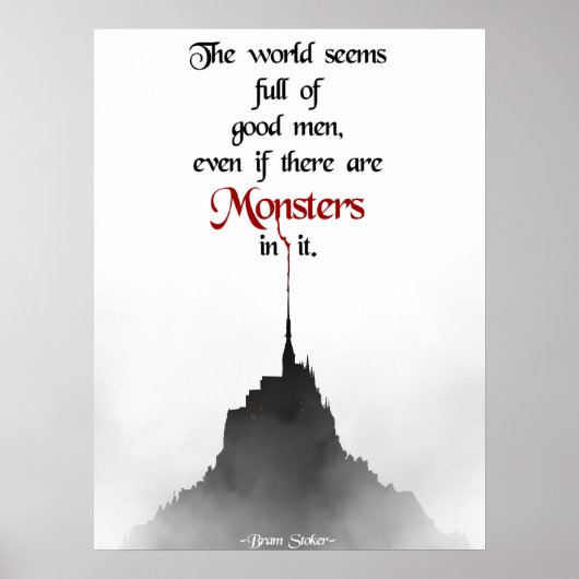 Minimalistisch Poster voor Bram Stoker Quote (Voorkant)