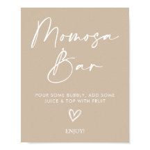 Minimalistisch Poster voor Oh Baby shower Momosa B
