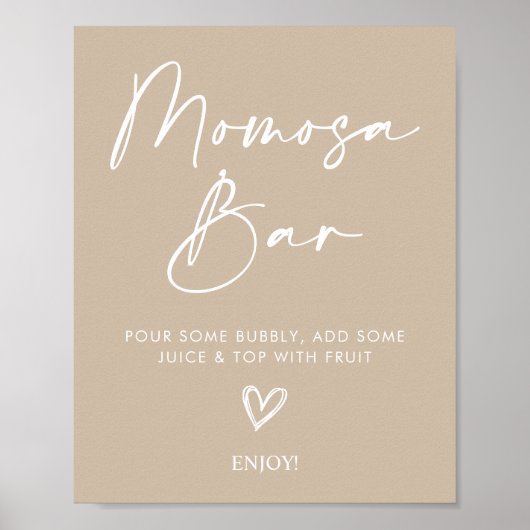 Minimalistisch Poster voor Oh Baby shower Momosa B (Voorkant)
