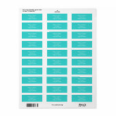 Minimalistisch preppy chic aqua blauw turquoise bl etiket (Full Sheet)