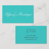 Minimalistisch preppy chic aqua blauw turquoise bl visitekaartje (Voorkant / Achterkant)