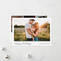 Minimalistisch Prettige feestdagen 4 foto zwart-wi