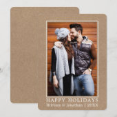 Minimalistisch Prettige feestdagen Couple Photo Kr Feestdagenkaart (Voorkant / Achterkant)