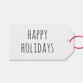 Minimalistisch prettige feestdagen. Modern eenvoud Cadeaulabel