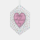 Minimalistisch prettige Valentijnsdag Glas Ornament (Voorkant links)