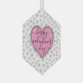 Minimalistisch prettige Valentijnsdag Glas Ornament (Voorkant Rechts)