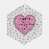 Minimalistisch prettige Valentijnsdag Glas Ornament (Achterkant)