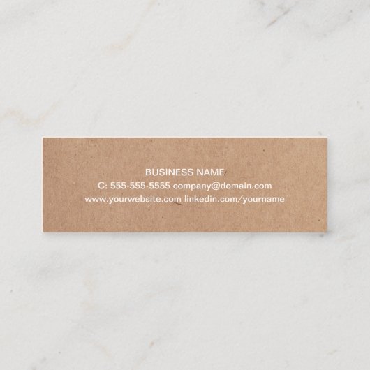 Minimalistisch Printen Kraft White Consultant Mini Visitekaartje (Achterkant)
