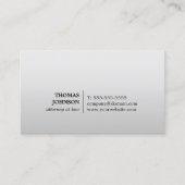 Minimalistisch procureur van Elegant Faux Silver b Visitekaartje (Voorkant)