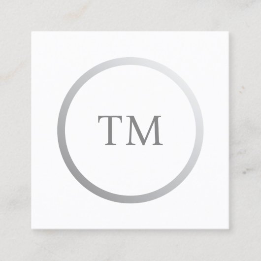 Minimalistisch procureur van het monogram Clean Fa Vierkante Visitekaartje (Voorkant)