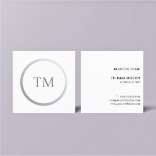 Minimalistisch procureur van het monogram Clean Fa Vierkante Visitekaartje