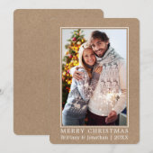 Minimalistisch proefkoninklijk kerstcadeaufotoKraf Feestdagenkaart (Voorkant / Achterkant)