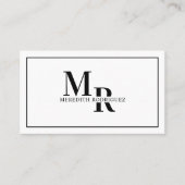 Minimalistisch Professional Elegant Black en White Visitekaartje (Voorkant)