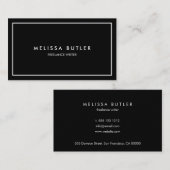 Minimalistisch Professional Elegant Black en White Visitekaartje (Voorkant / Achterkant)