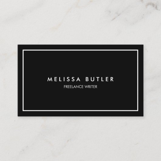 Minimalistisch Professional Elegant Black en White Visitekaartje (Voorkant)