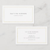 Minimalistisch Professional Elegant Gold en White Visitekaartje (Voorkant / Achterkant)