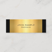 Minimalistisch Professional Modern Black en Gold Mini Visitekaartje (Voorkant)