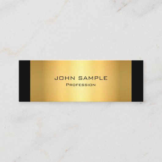 Minimalistisch Professional Modern Black en Gold Mini Visitekaartje (Voorkant)