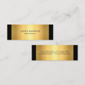 Minimalistisch Professional Modern Black en Gold Mini Visitekaartje (Voorkant / Achterkant)